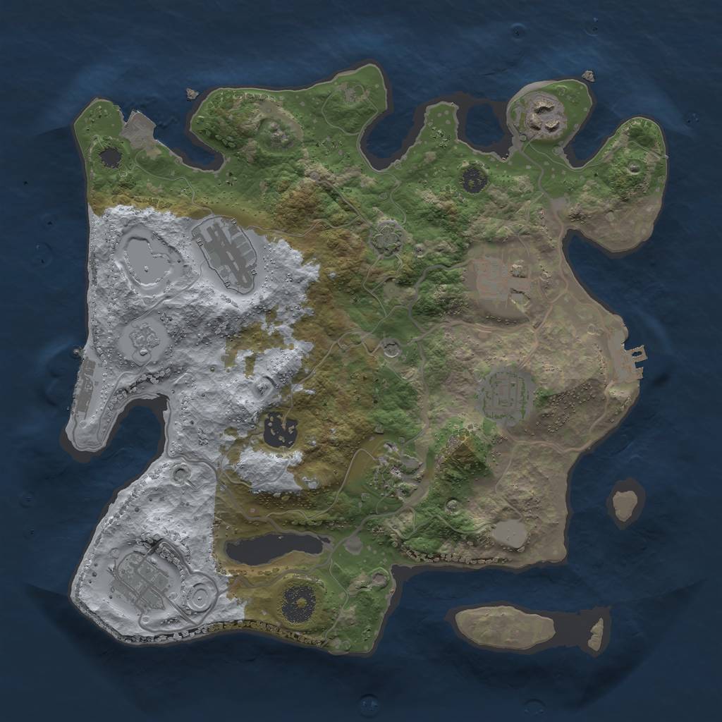 Rust Map: Procedural Map, Size: 3000, Seed: 1595256763, 15 Monuments