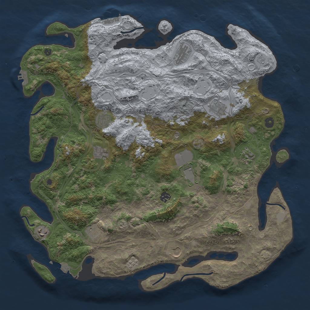 Rust Map: Procedural Map, Size: 4500, Seed: 341380572, 19 Monuments