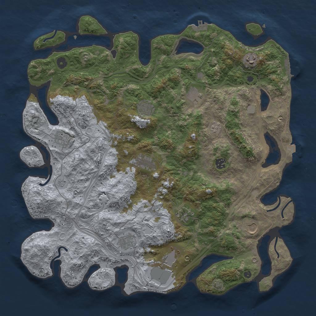 Rust Map: Procedural Map, Size: 4399, Seed: 20021, 19 Monuments