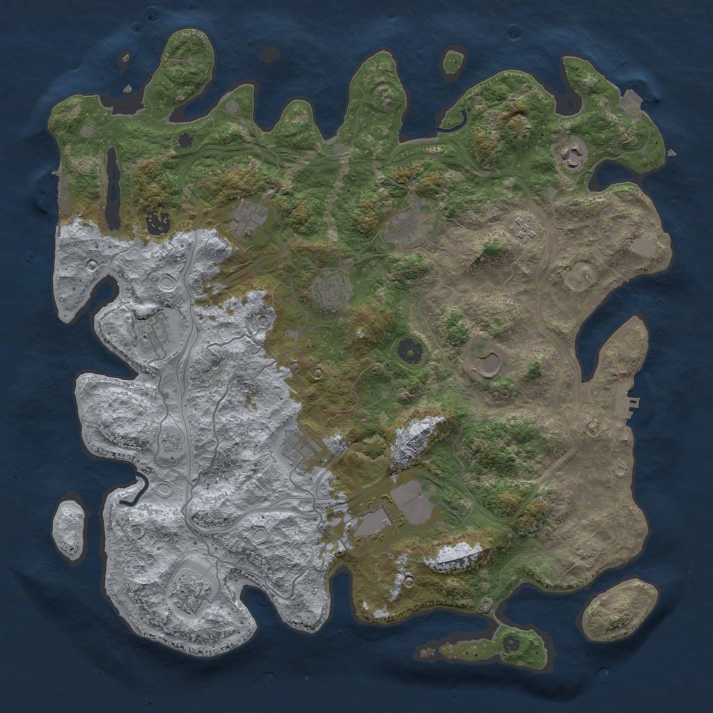 Rust Map: Procedural Map, Size: 4250, Seed: 38487898, 19 Monuments