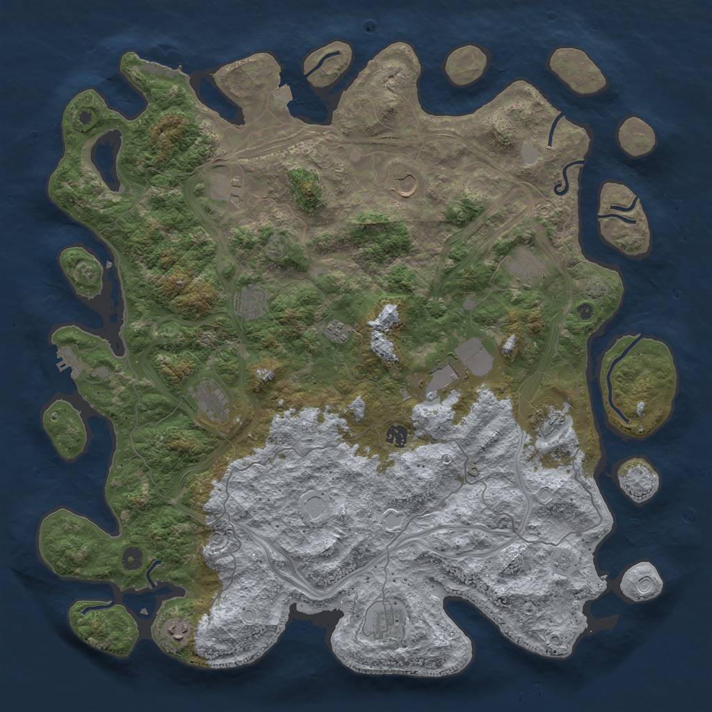 Rust Map: Procedural Map, Size: 4800, Seed: 1165391788, 19 Monuments