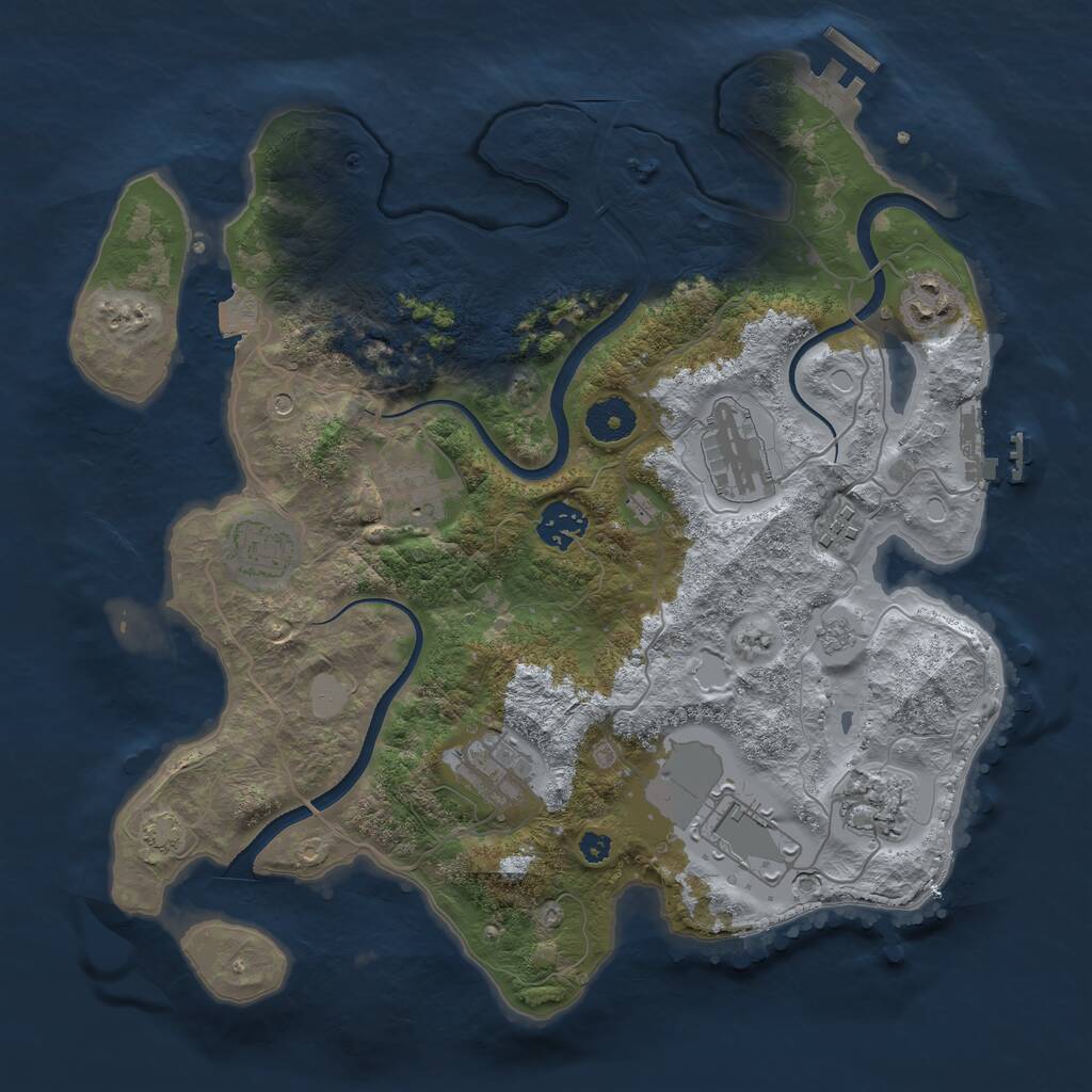 Rust Map: Procedural Map, Size: 3500, Seed: 1956, 15 Monuments