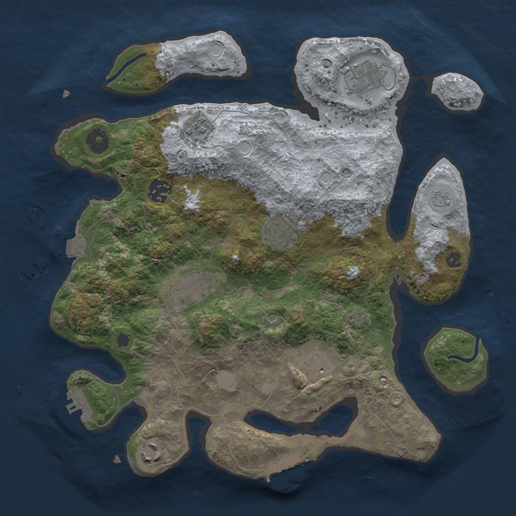 Rust Map: Procedural Map, Size: 3300, Seed: 1941495030, 15 Monuments