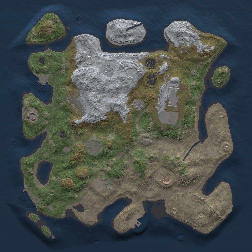Rust Map: Procedural Map, Size: 3500, Seed: 669747157, 17 Monuments