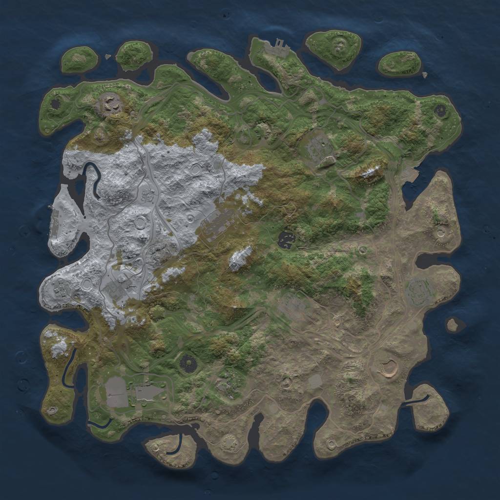 Rust Map: Procedural Map, Size: 4250, Seed: 820940, 19 Monuments