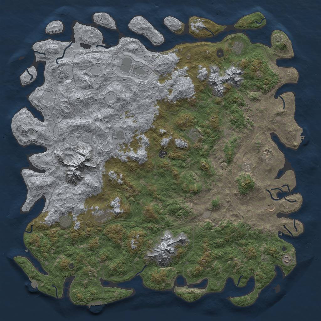 Rust Map: Procedural Map, Size: 6000, Seed: 1417269341, 19 Monuments