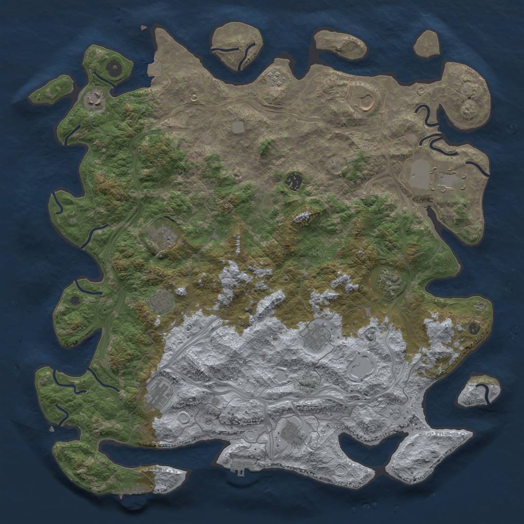 Rust Map: Procedural Map, Size: 4800, Seed: 282774097, 19 Monuments