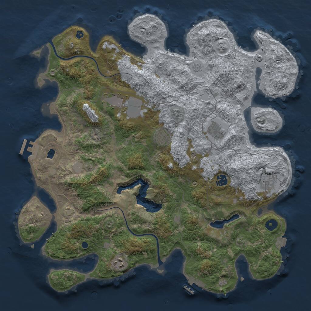 Rust Map: Procedural Map, Size: 4000, Seed: 1721744146, 12 Monuments
