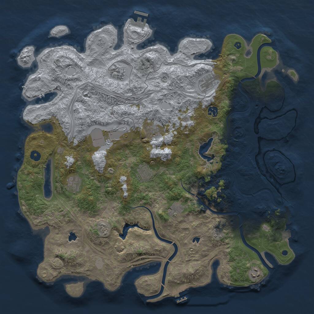 Rust Map: Procedural Map, Size: 4500, Seed: 522836013, 16 Monuments