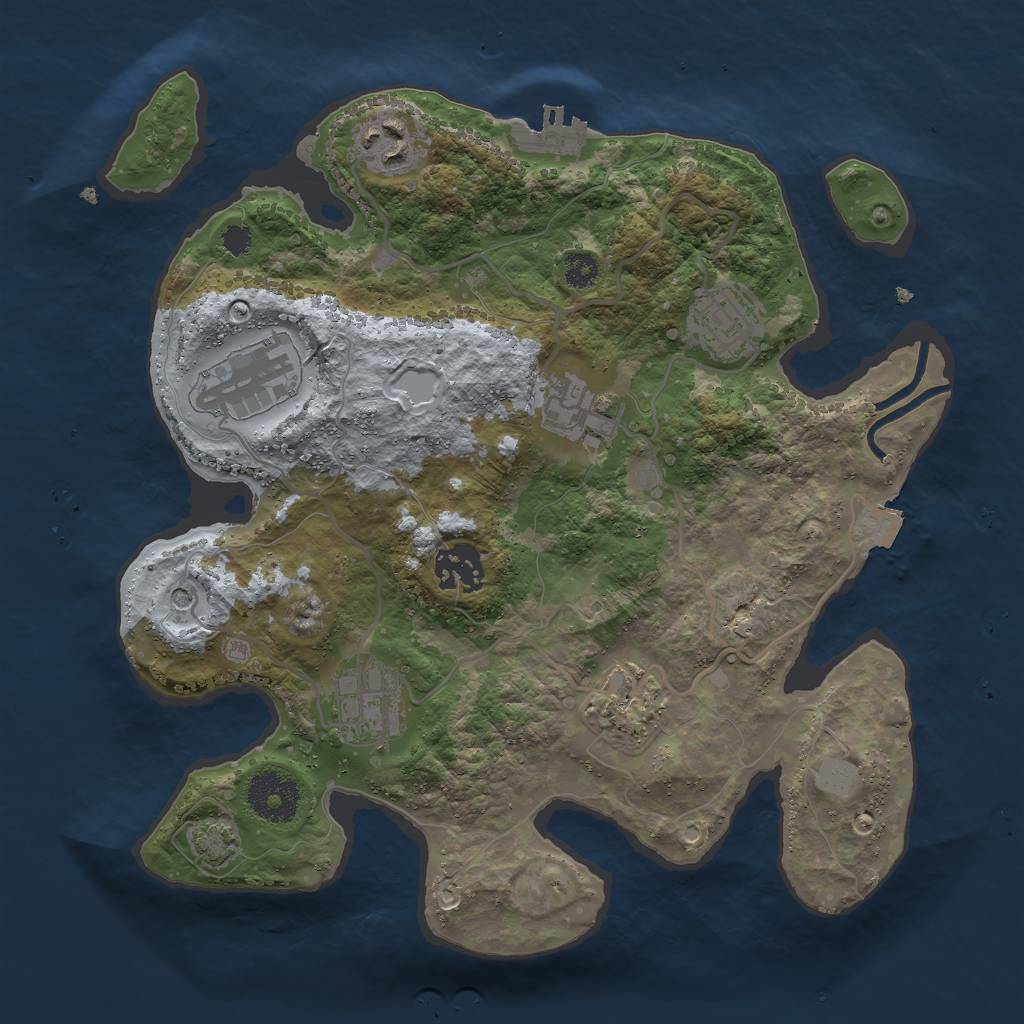 Rust Map: Procedural Map, Size: 3000, Seed: 1438016976, 13 Monuments