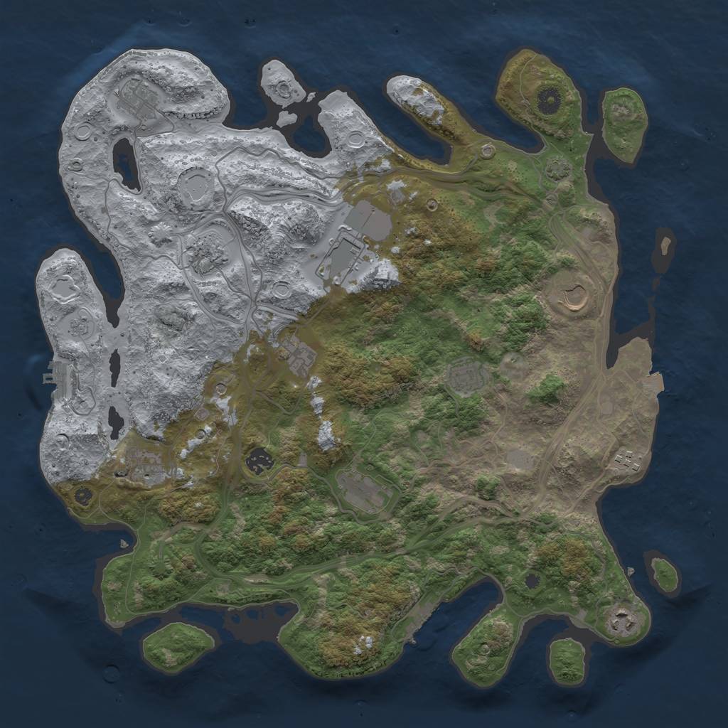 Rust Map: Procedural Map, Size: 4250, Seed: 180124, 19 Monuments