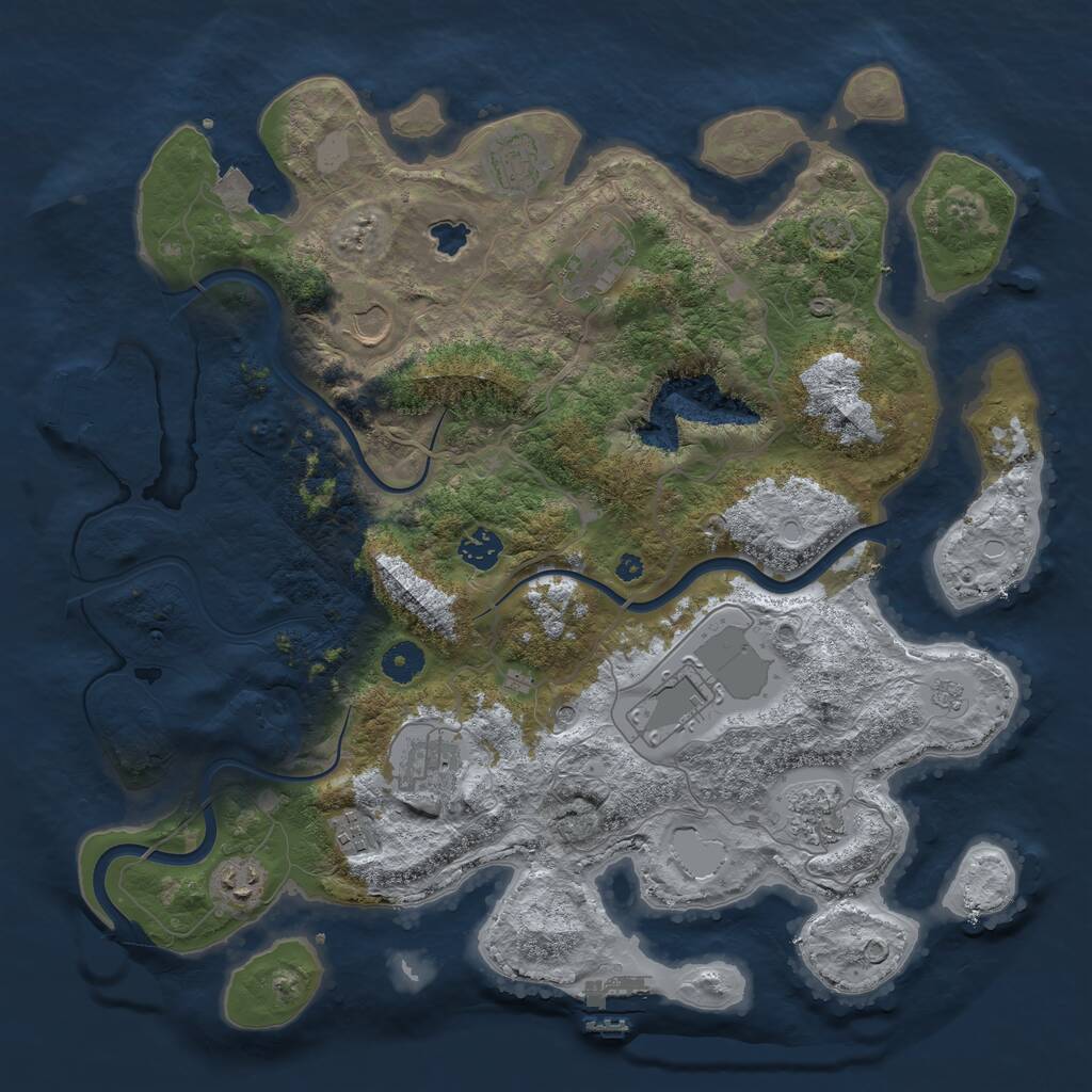 Rust Map: Procedural Map, Size: 4000, Seed: 1785318, 15 Monuments