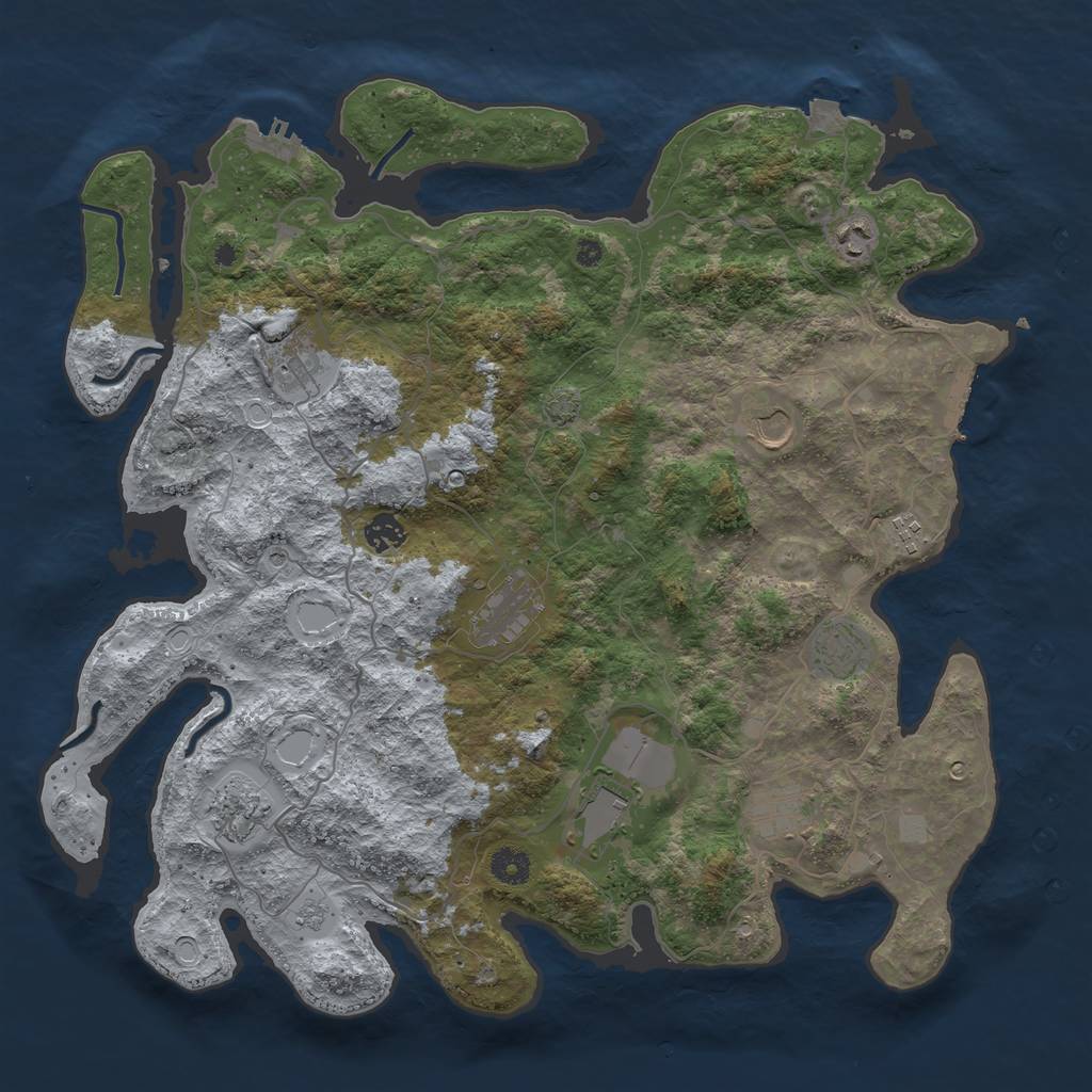 Rust Map: Procedural Map, Size: 4200, Seed: 262742973, 18 Monuments