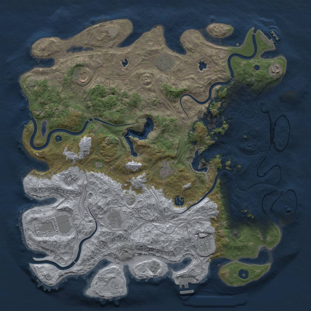 Rust Map: Procedural Map, Size: 4600, Seed: 180120242, 16 Monuments