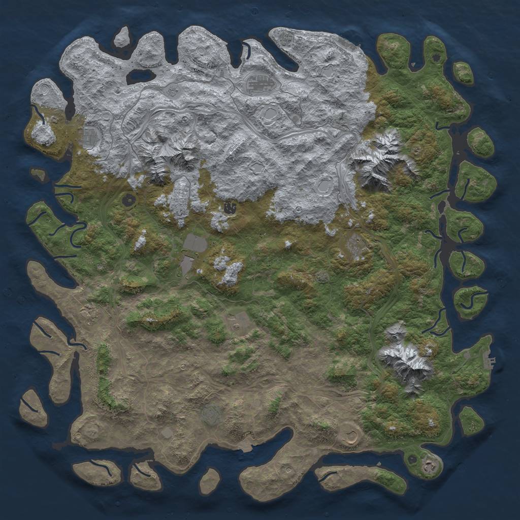 Rust Map: Procedural Map, Size: 6000, Seed: 119895346, 19 Monuments