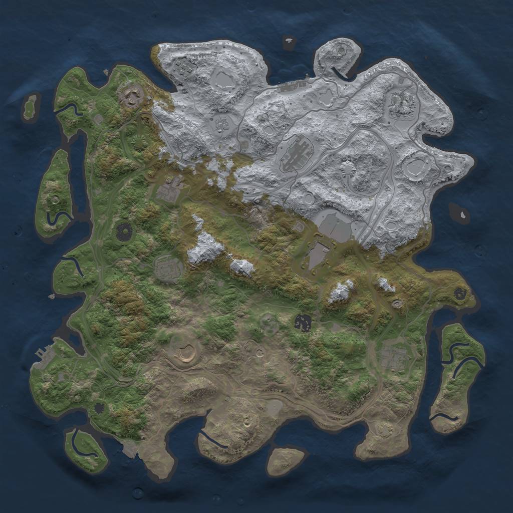 Rust Map: Procedural Map, Size: 4250, Seed: 1873170417, 18 Monuments