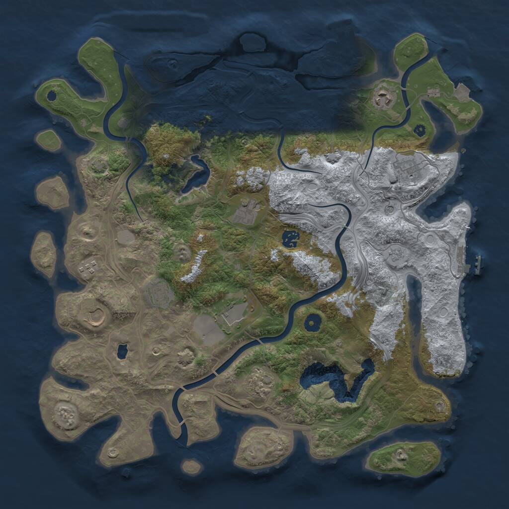 Rust Map: Procedural Map, Size: 4250, Seed: 958784870, 15 Monuments