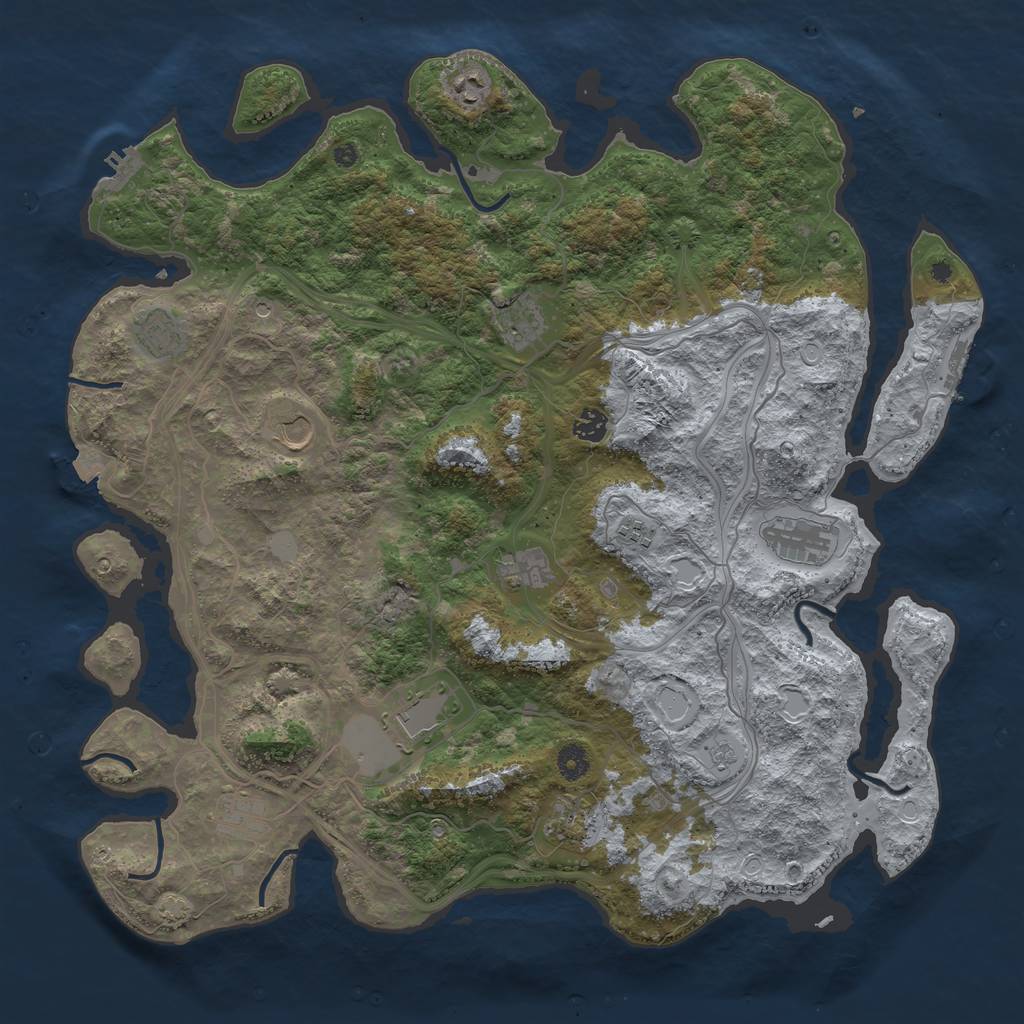 Rust Map: Procedural Map, Size: 4500, Seed: 22257904, 19 Monuments