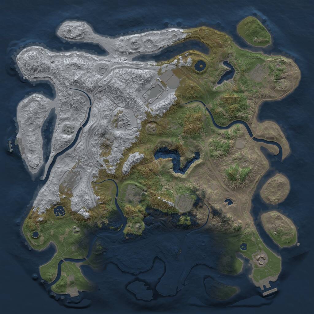 Rust Map: Procedural Map, Size: 4250, Seed: 1465951453, 15 Monuments