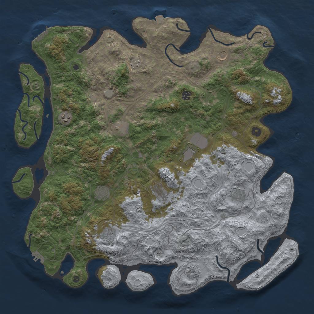 Rust Map: Procedural Map, Size: 4800, Seed: 1359467752, 19 Monuments