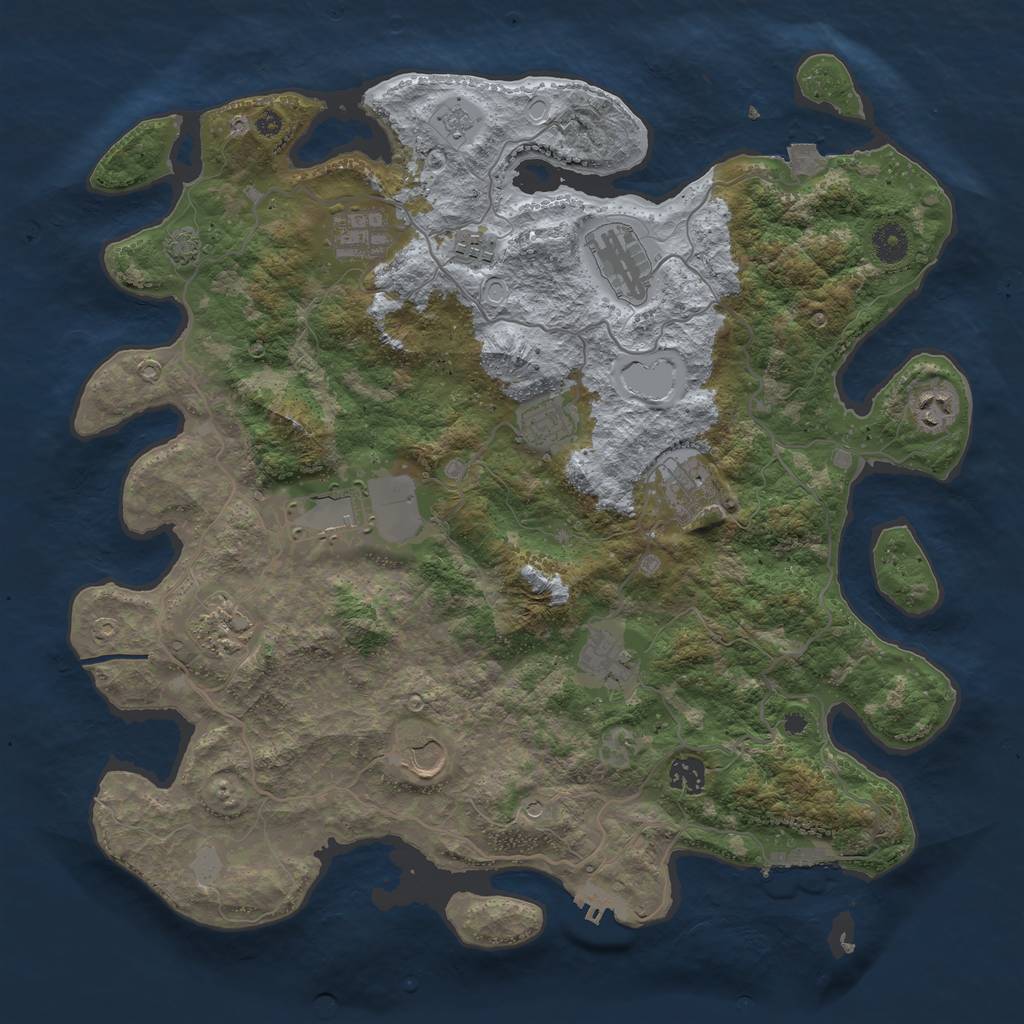 Rust Map: Procedural Map, Size: 4050, Seed: 900089745, 19 Monuments