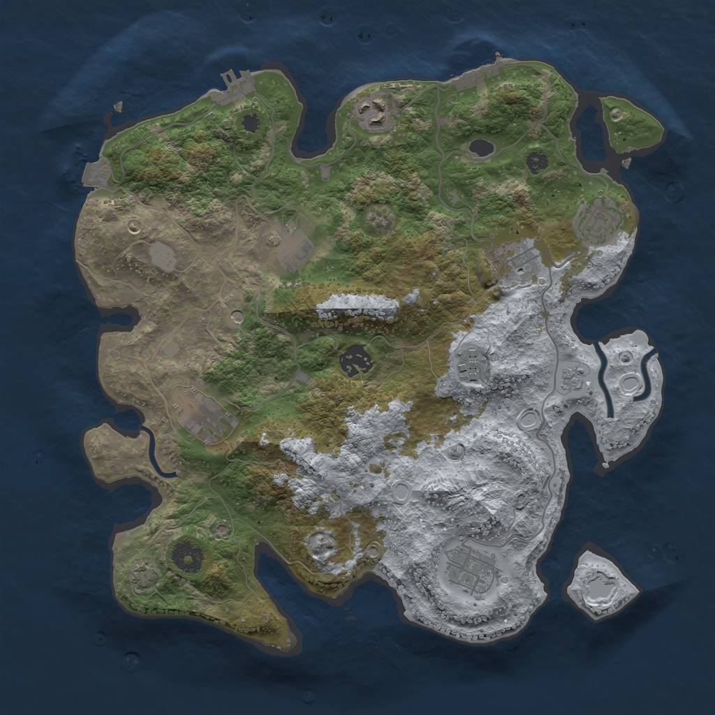 Rust Map: Procedural Map, Size: 3400, Seed: 77678560, 16 Monuments