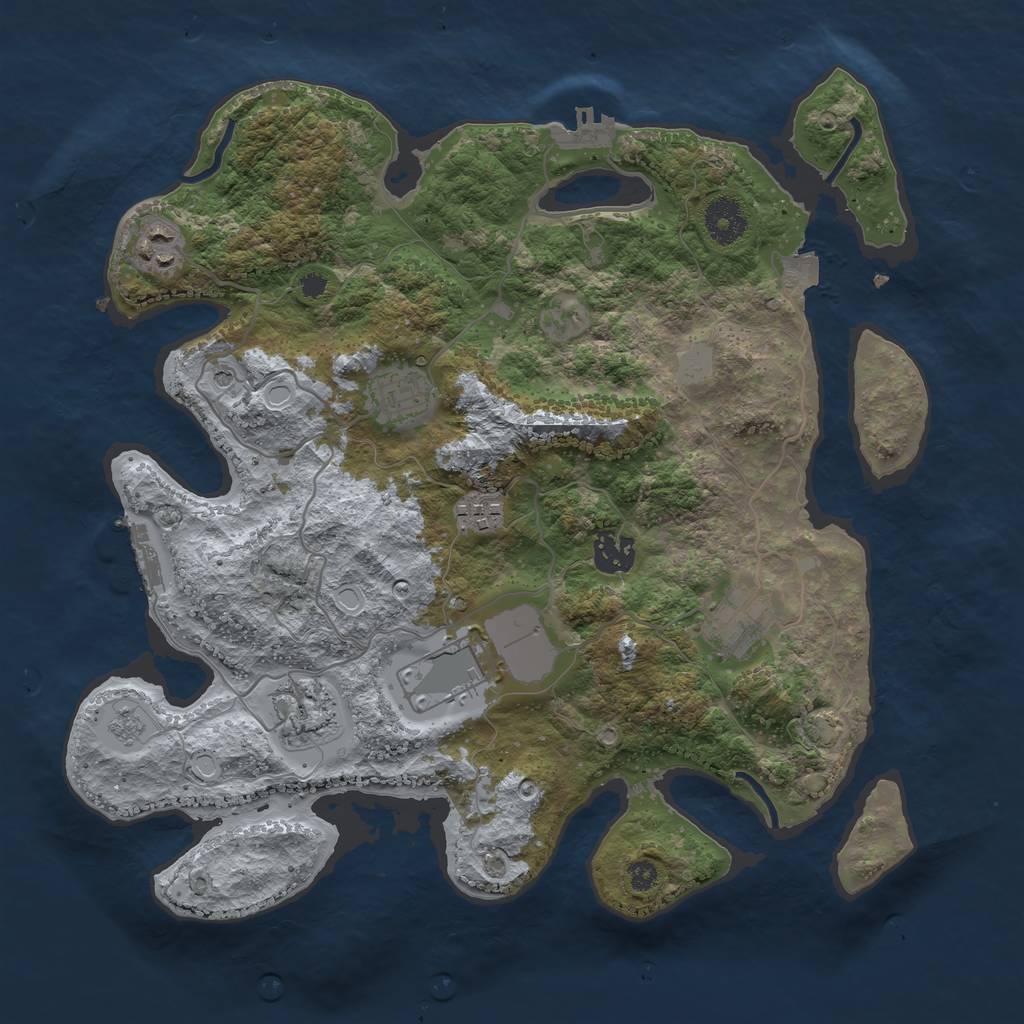 Rust Map: Procedural Map, Size: 3500, Seed: 1653733949, 15 Monuments