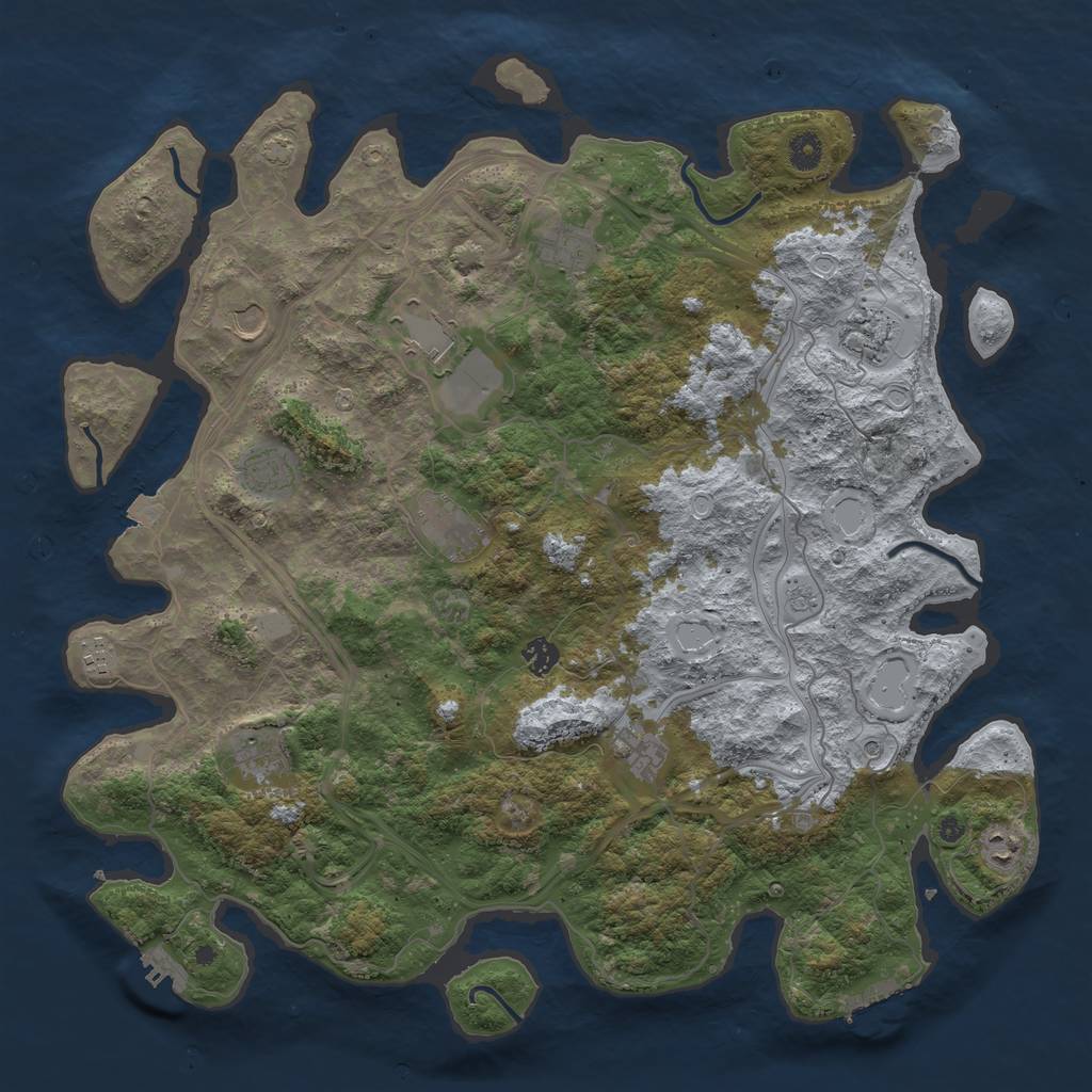 Rust Map: Procedural Map, Size: 4500, Seed: 1220417, 19 Monuments