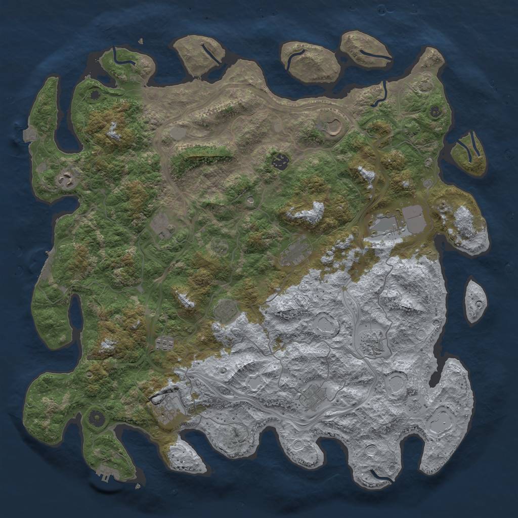 Rust Map: Procedural Map, Size: 4750, Seed: 946643290, 19 Monuments