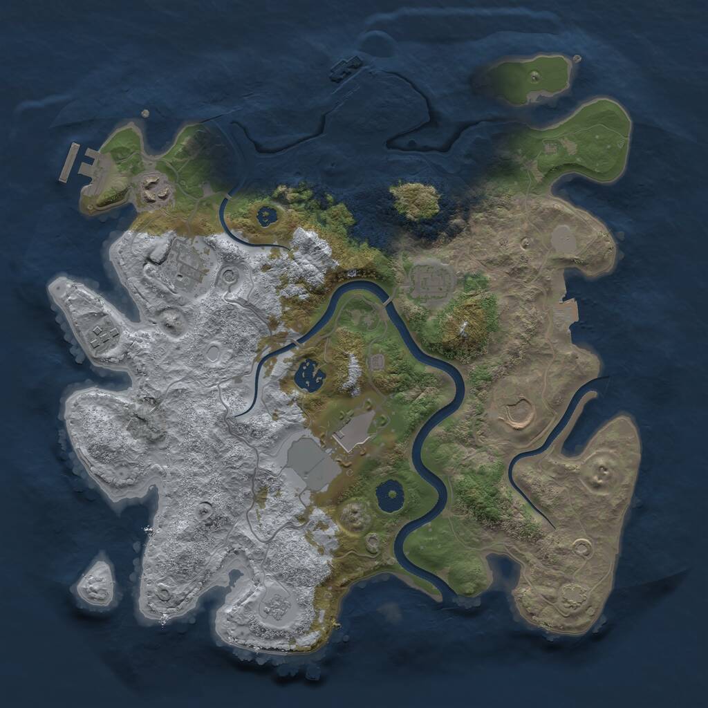 Rust Map: Procedural Map, Size: 3500, Seed: 1545384900, 13 Monuments