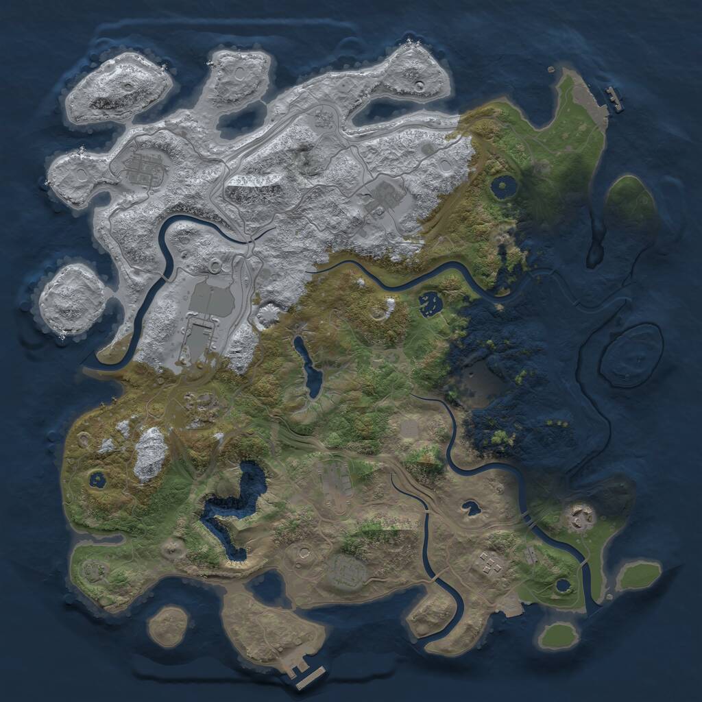 Rust Map: Procedural Map, Size: 4300, Seed: 1639694099, 16 Monuments
