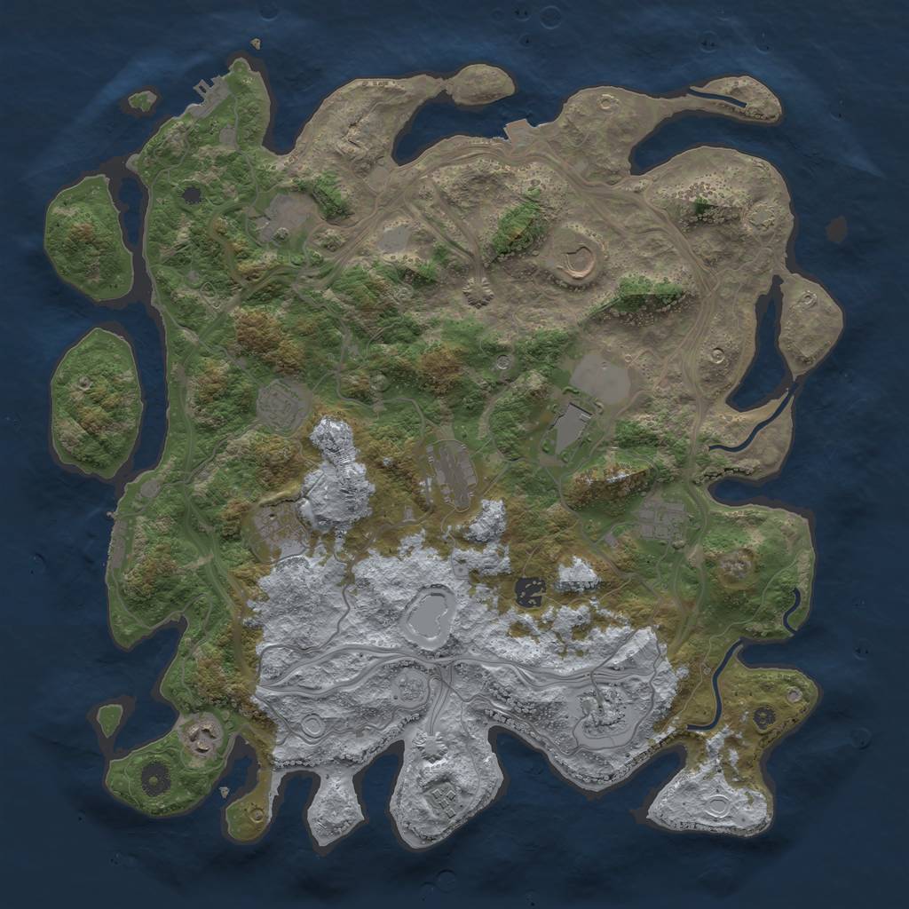 Rust Map: Procedural Map, Size: 4250, Seed: 1760219801, 19 Monuments