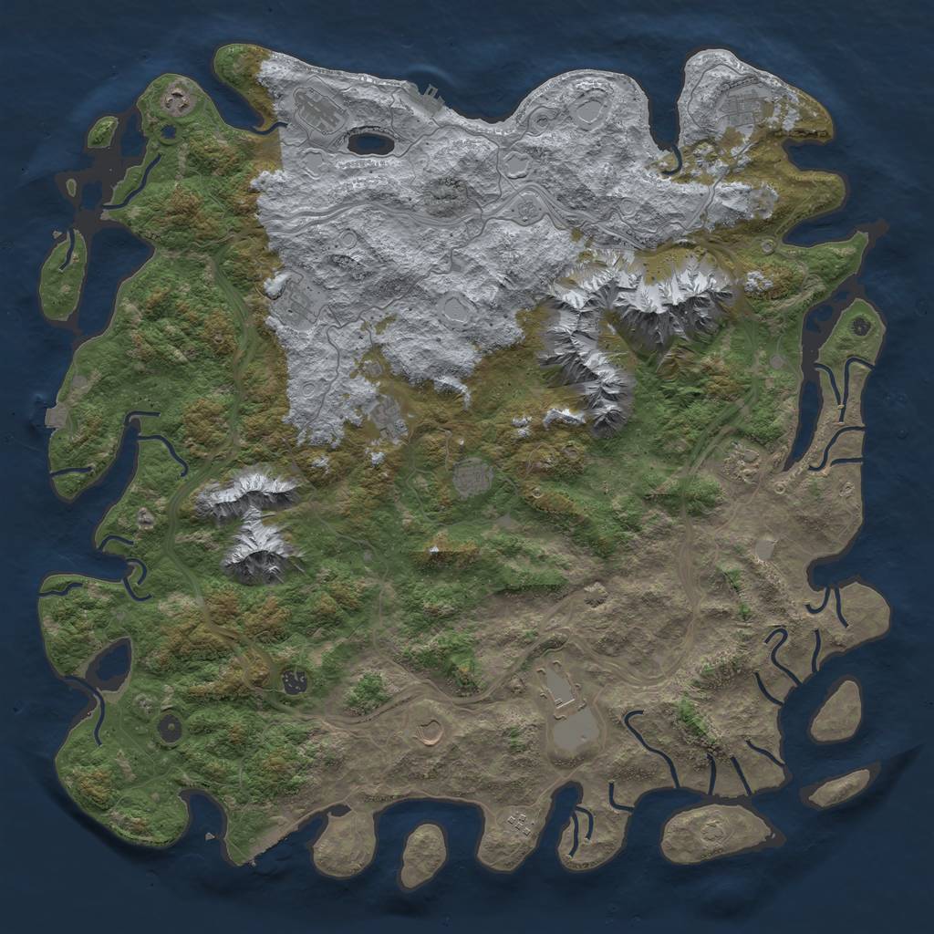 Rust Map: Procedural Map, Size: 5500, Seed: 2131216637, 19 Monuments