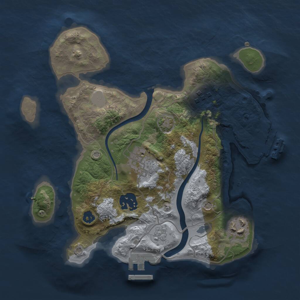Rust Map: Procedural Map, Size: 2500, Seed: 1826329154, 10 Monuments