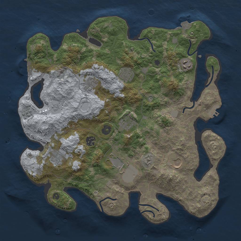 Rust Map: Procedural Map, Size: 3700, Seed: 12985, 17 Monuments