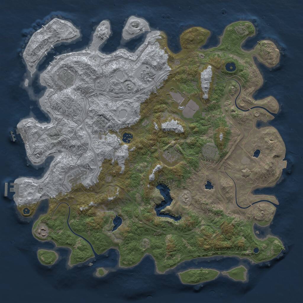 Rust Map: Procedural Map, Size: 4500, Seed: 999240515, 15 Monuments