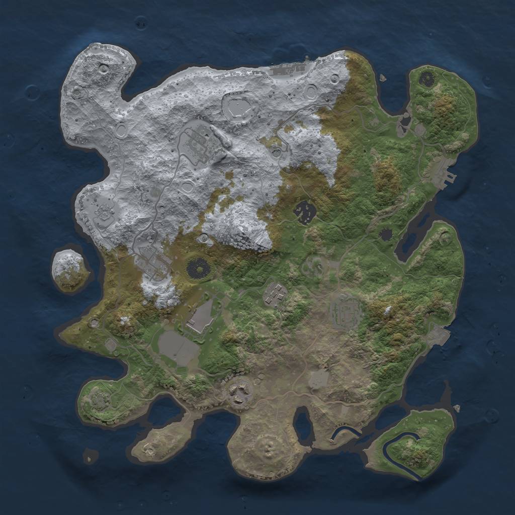 Rust Map: Procedural Map, Size: 3500, Seed: 2854845, 15 Monuments