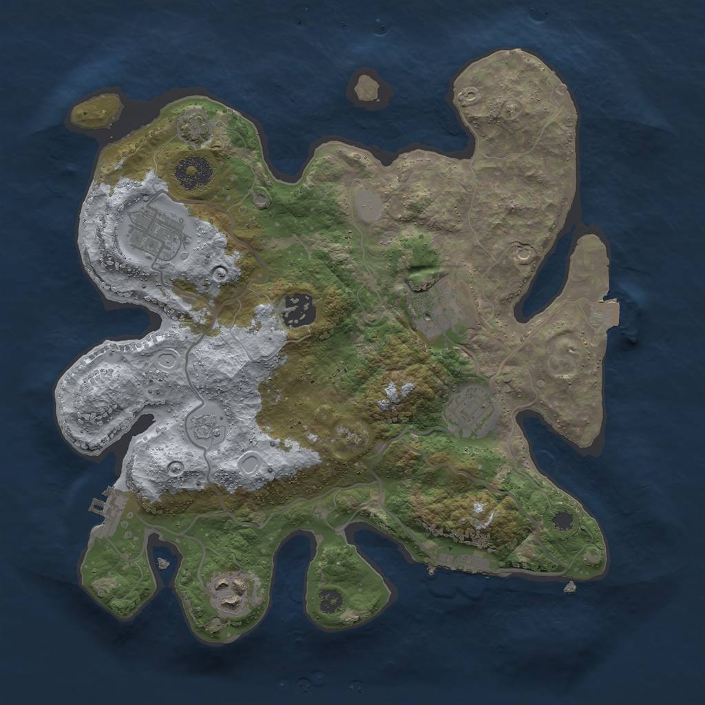 Rust Map: Procedural Map, Size: 3000, Seed: 6788, 12 Monuments