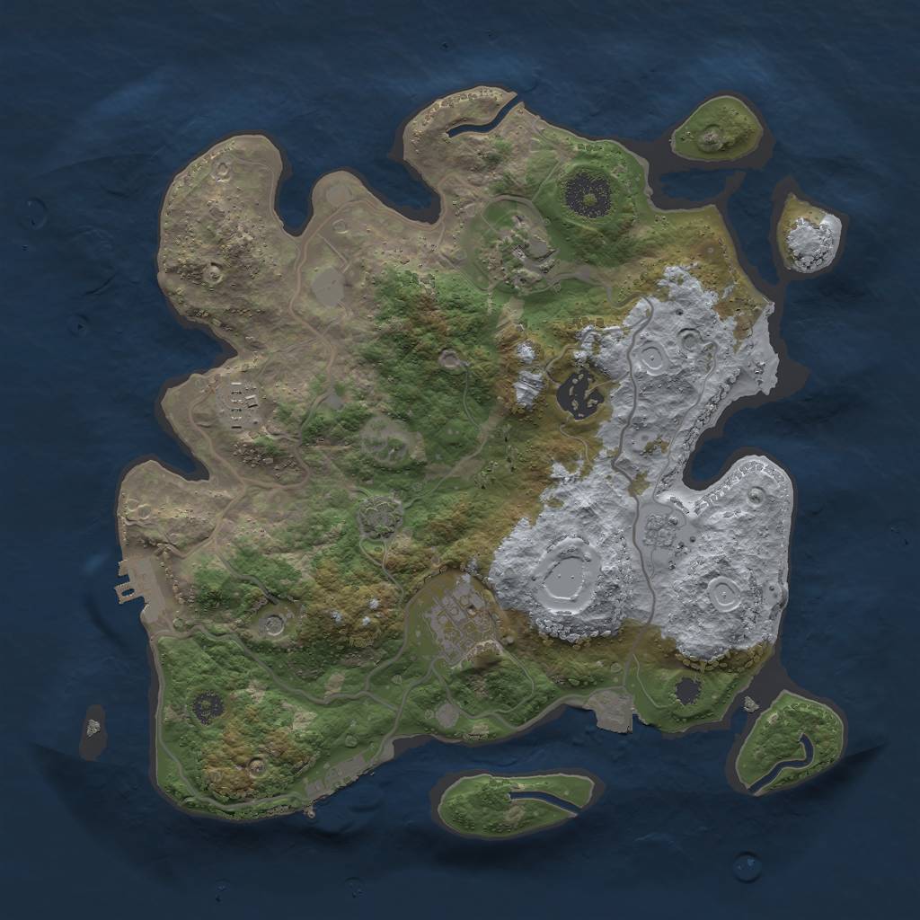 Rust Map: Procedural Map, Size: 3000, Seed: 176776029, 12 Monuments