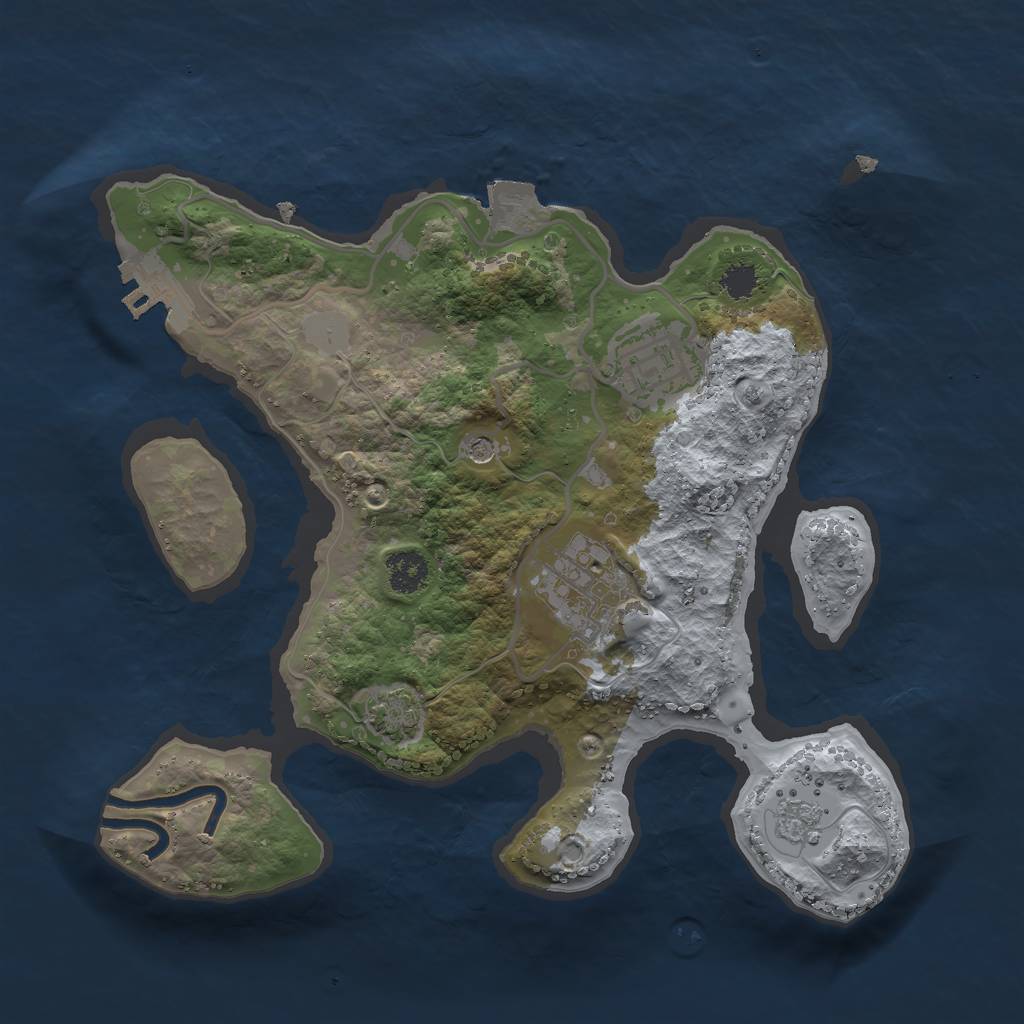 Rust Map: Procedural Map, Size: 2500, Seed: 94030, 9 Monuments