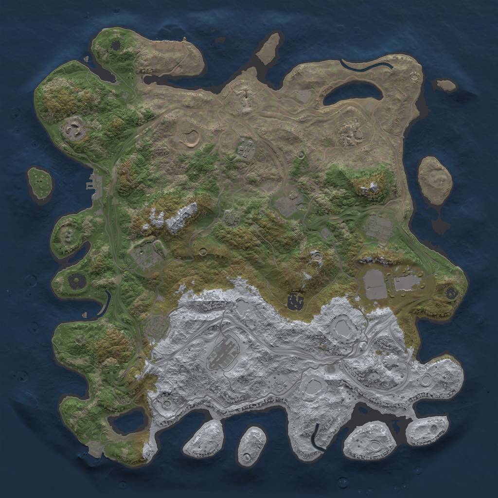 Rust Map: Procedural Map, Size: 4300, Seed: 20073066, 19 Monuments