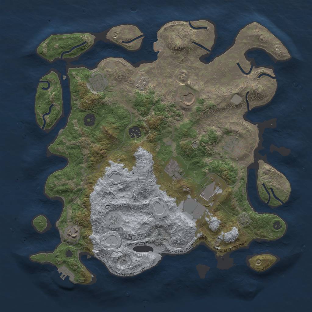 Rust Map: Procedural Map, Size: 3750, Seed: 260638311, 15 Monuments