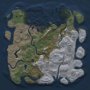 Thumbnail Rust Map: Procedural Map, Size: 4500, Seed: 29863083, 17 Monuments