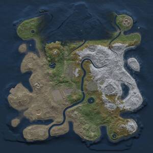 Thumbnail Rust Map: Procedural Map, Size: 3500, Seed: 1943984943, 14 Monuments