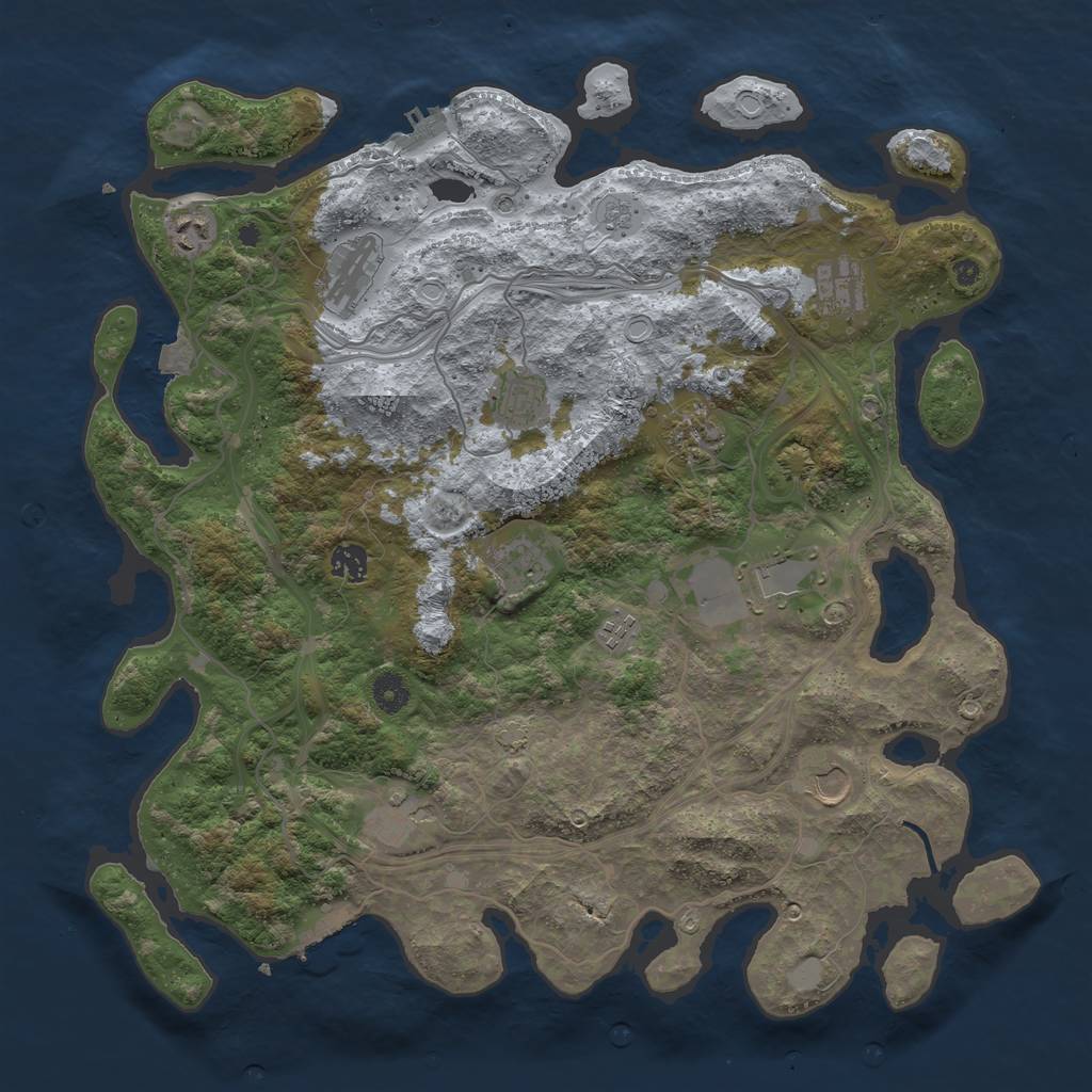 Rust Map: Procedural Map, Size: 4250, Seed: 43714026, 19 Monuments