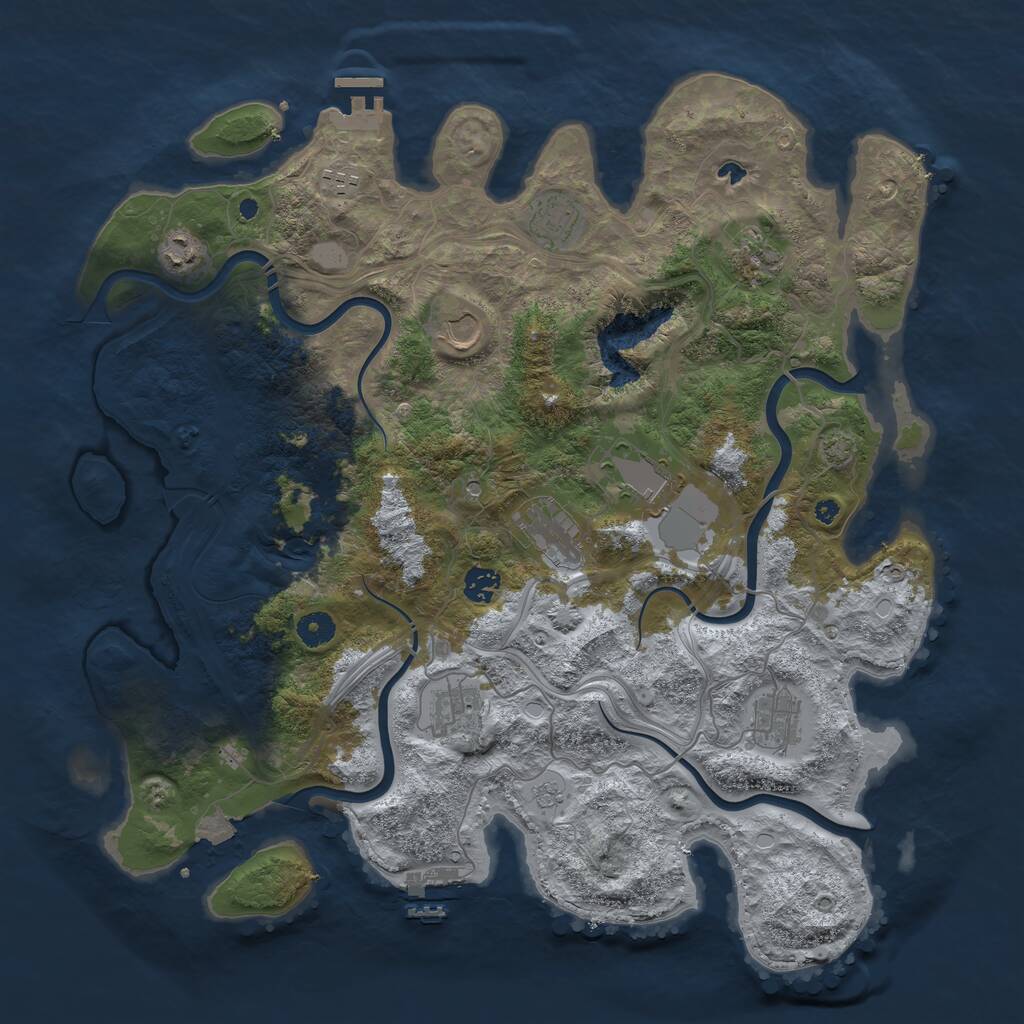 Rust Map: Procedural Map, Size: 4250, Seed: 899520530, 16 Monuments