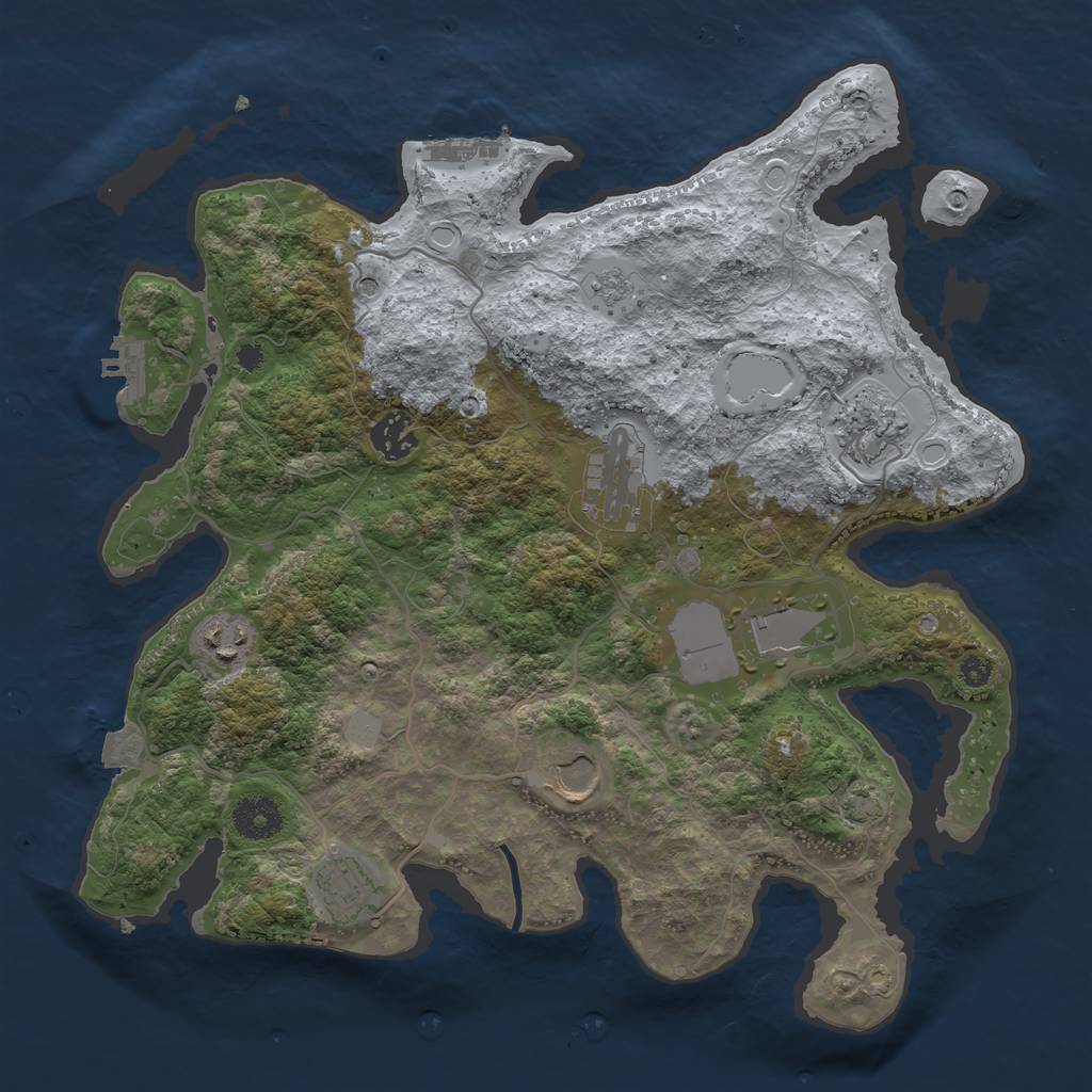 Rust Map: Procedural Map, Size: 3500, Seed: 953932172, 15 Monuments