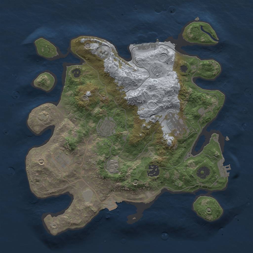 Rust Map: Procedural Map, Size: 3000, Seed: 10010, 12 Monuments