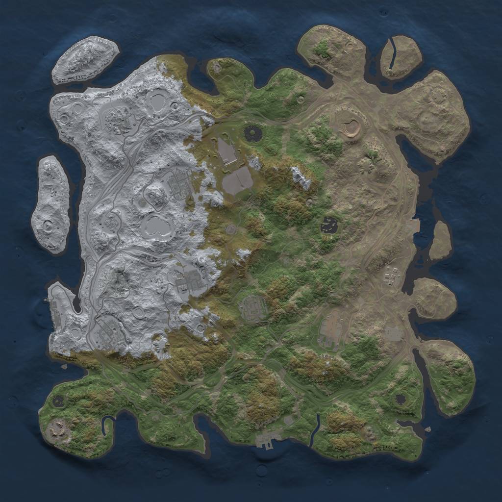 Rust Map: Procedural Map, Size: 4250, Seed: 1622360845, 19 Monuments