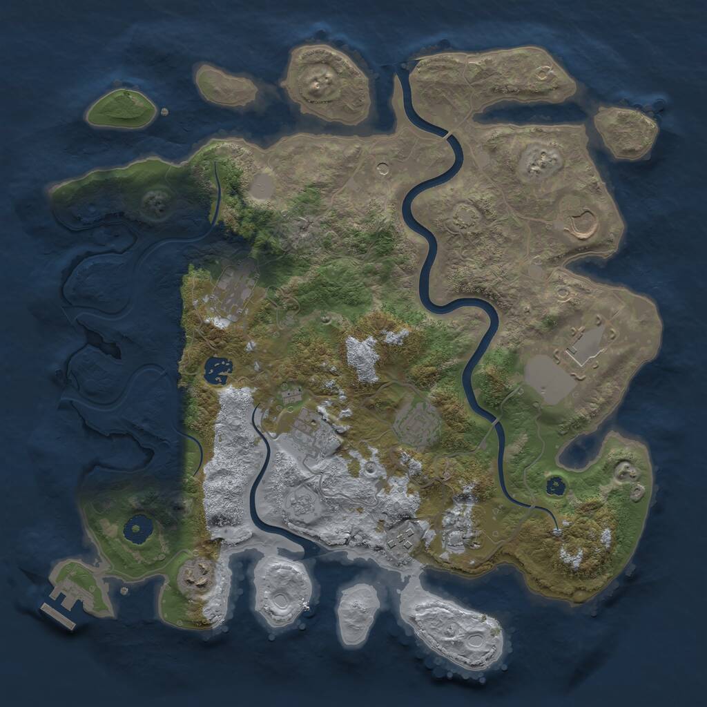 Rust Map: Procedural Map, Size: 3700, Seed: 952932016, 14 Monuments